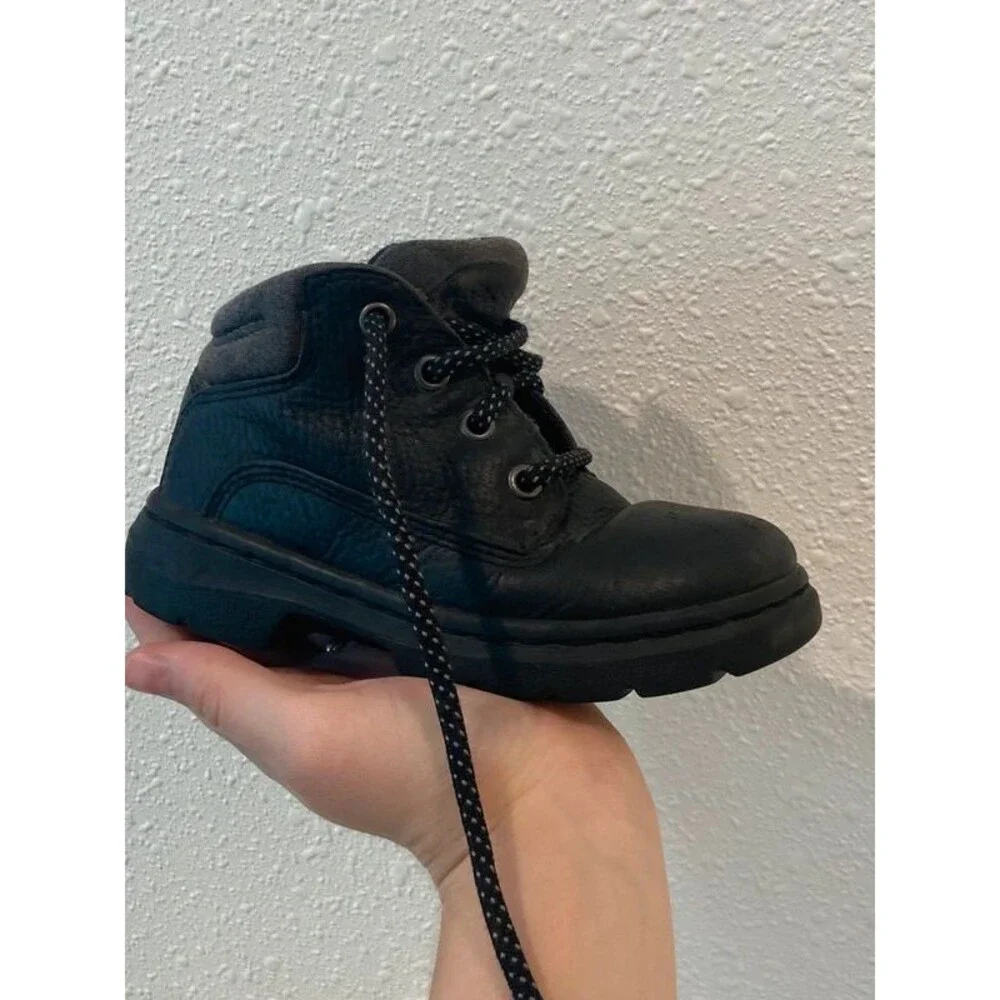 Boys toddler boots Leather Black Size 9 Lace Up Combat